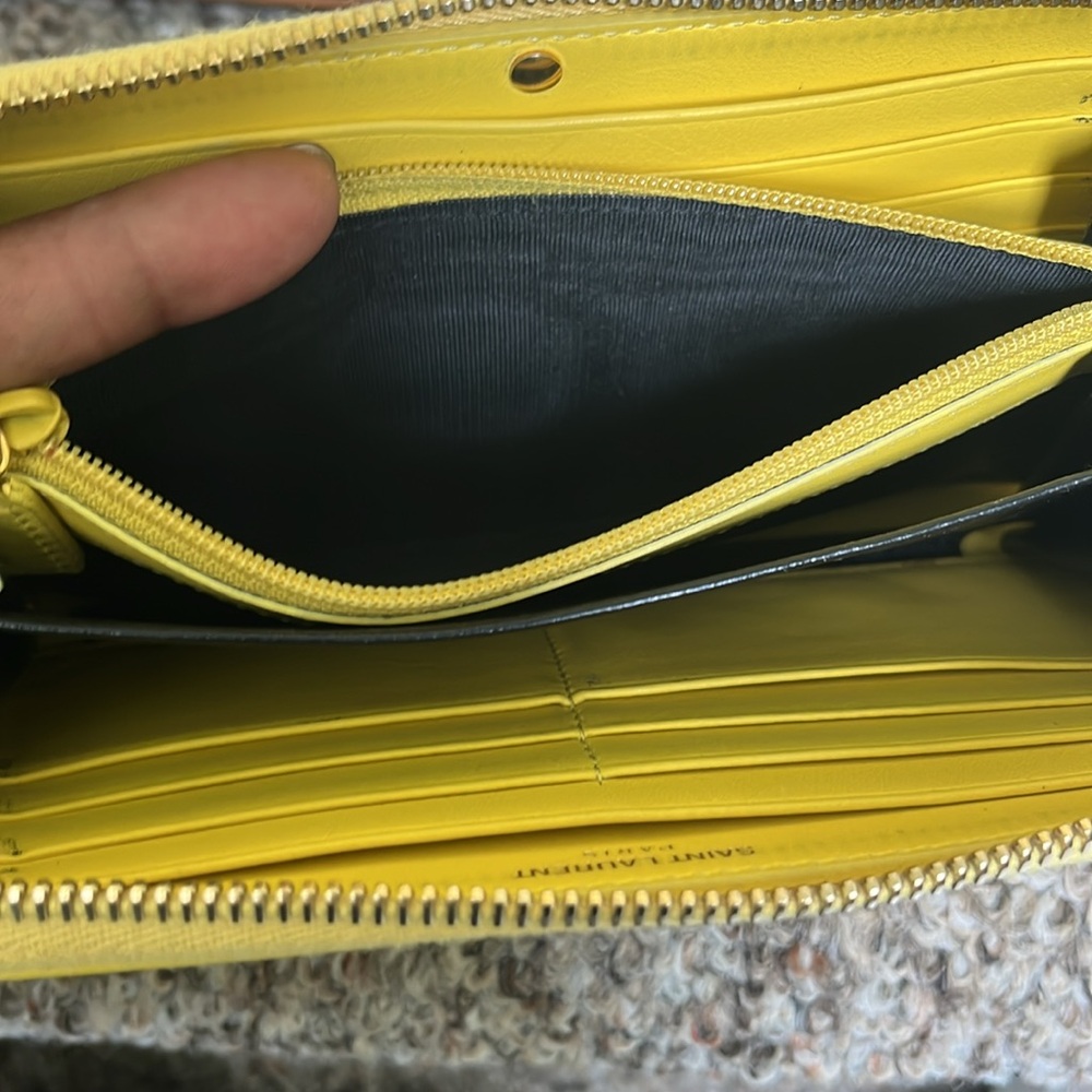 Saint Laurent Authentic Yellow Zip Around Long Wallet good used condition. - Picture 7 of 8